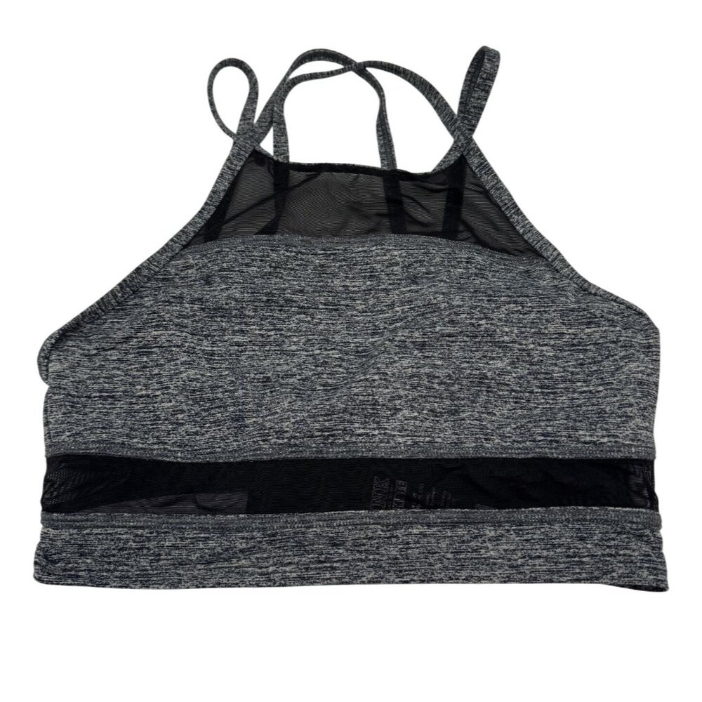 Victorias Secret Pink Ultimate Unlined Longline Sports Bra Small Gray Strappy